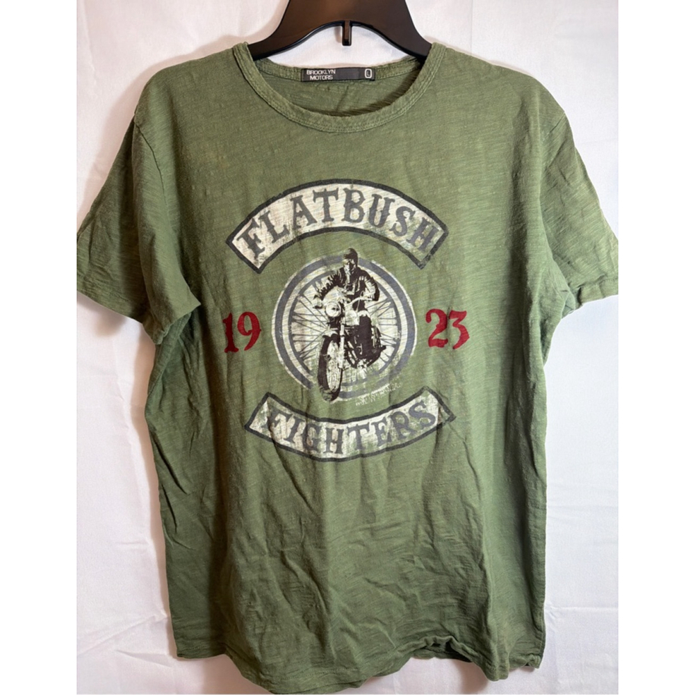 Brooklyn Motors Flatbush Fighters Biker Motorcycle Slub Tee L Moto Urban Street